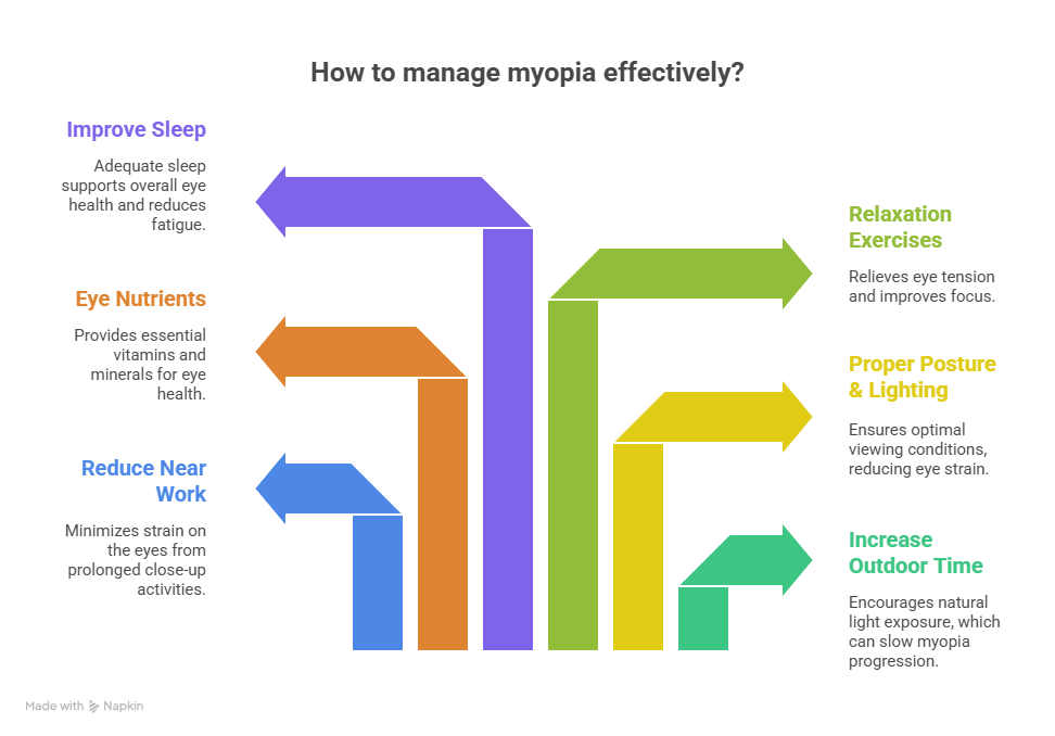 What helps in Myopia